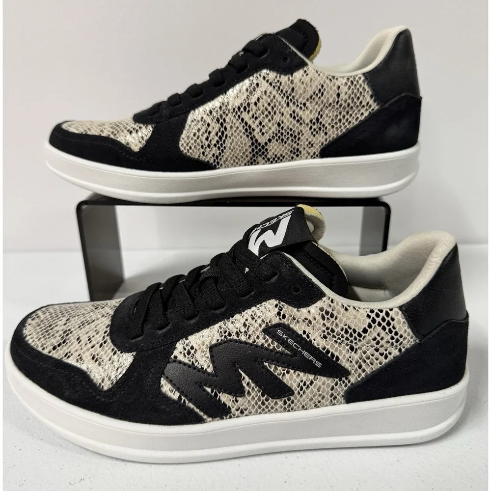 Size 8US‎ - Skechers Mark Nason Sneaker Shoes, Black/ Snake Skin Design
